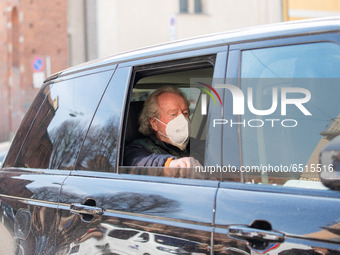 Ridley Scott is seen on the House of Gucci movie set on March 10, 2021 in Milan, Italy. (