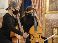performance by the group La violondrina during the presentation of the Classical Music Season for 2021 in the Gala Dining Room of the Royal...