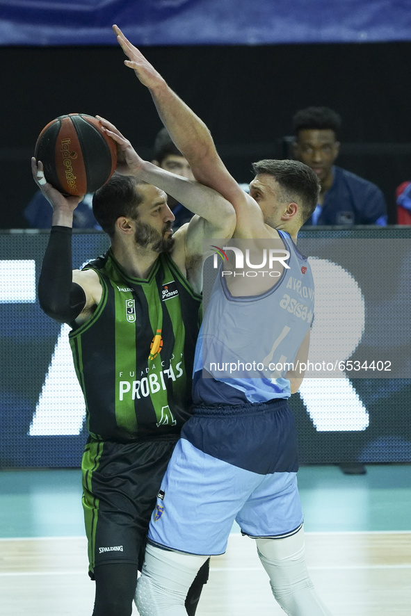Pau Ribas of Club Joventut de Badalona during the match postponed by covid-19, on matchday 21 of the Endesa League between Movistar Estudian...