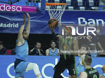 Shawn Dawson of Club Joventut de Badalona during the match postponed by covid-19, on matchday 21 of the Endesa League between Movistar Estud...
