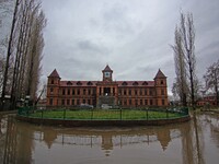 A view of water-logged historic Amar Singh College in Srinagar,Kashmir on March 24, 2021.The incessant rain across the valley has caused lan...