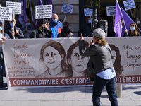 People take part in a demonstration for three Kurdish Activists Killed In Paris, France on March 24, 2021. After the confession of Ismail Ha...