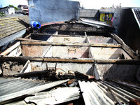 Condition of a burning building that killed 10 people on Jalan Pisangan Baru, Mataraman, East Jakarta, Indonesia on March 25,2021 in the mor...