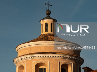 A view of the rebuilt dome of Santa Maria del Suffragio Church (Chiesa delle Anime Sante) in L'Aquila, Italy on March 29, 2021. On April 6th...