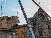A view of the collapsed Santa Maria del Suffragio Church (Chiesa delle Anime Sante) in L'Aquila, Italy on May 4, 2009. On April 6th, 2009, a...