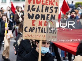 Protestors rally to demonstrate against the proposed Police, Crime, Sentencing and Courts Bill in and around London, England on 3rd April 20...