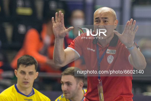 Talant Dujshebaev (Vive) during the EHF Champions League between Vive Kielce v HBC Nantes, in Kielce, Poland, on April 7, 2021. 
