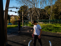 Boys train outdoors in a public park in Molfetta on April 8, 2021.
47% of students have never played sports since the pandemic began, while...