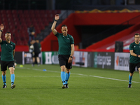 The referee Artur Dias during the UEFA Europa League Quarter Final leg one match between Granada CF and Manchester United at Nuevo Los Carme...