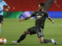 Bruno Fernandes, of Manchester United during the UEFA Europa League Quarter Final leg one match between Granada CF and Manchester United at...
