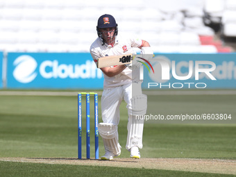 Essex's Dan Lawrence   during  Championship Day One of Four between Essex CCC and Worcestershire CCC at The Cloudfm County Ground on 08th Ap...