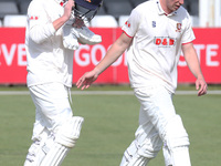 L-R Essex's Tom Westley and  Essex's Dan Lawrence  during  Championship Day One of Four between Essex CCC and Worcestershire CCC at The Clou...