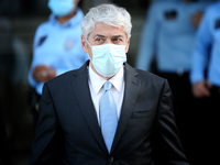 Portugal's former Prime Minister Jose Socrates  wearing a face mask leaves the court after the instructional decision session of the high-pr...