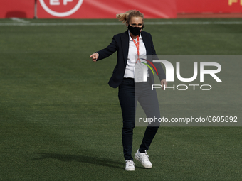 Sarina Glotzbach-Wiegman head coach  of Netherlands during the Women's International Friendly match between Spain and Netherlands on April 0...
