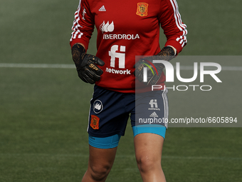 Misa Rodriguez (Real Madrid) of Spain during the warm-up before the Women's International Friendly match between Spain and Netherlands on Ap...