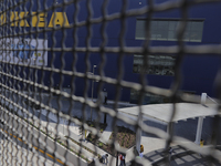 A view through some fences of the exterior of the Swedish IKEA store in Mexico, on April 9, 2021  located in the east of Mexico City, during...