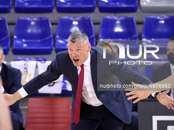 Sarunas Jasikevicius during the match between FC Barcelona and FC Bayern Munich, corresponding to the week 34 of the Euroleague, played at t...
