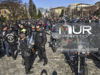 Despite of coronavirus pandemic in Bulgaria, thousands of bikers gathered together for the opening of motorcycle season in downtown Sofia, B...