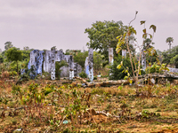 Remains of a building destroyed from one of the many bombings during the civil war in Mugamalai, Sri Lanka. This is just one of the many rem...