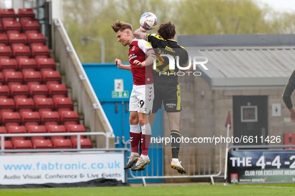 Northampton Town's Danny Rose feels an elbow by Bristol Rovers Jack Baldwin during the first half of the Sky Bet League 1 match between Nort...