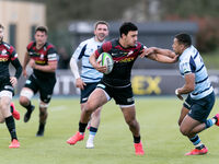 Manu Vunipola of Saracens in action during the Greene King IPA Championship match between Saracens and Bedford Blues at Allianz Park, London...