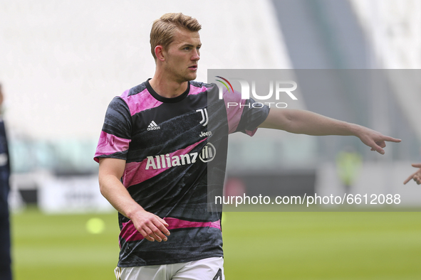 Matthijs De Ligt of Juventus FC during the Serie A football match between Juventus FC and Genoa CFC at Allianz Stadium on April 11, 2021 in...