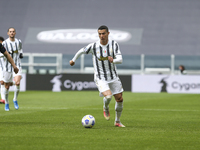 Cristiano Ronaldo of Juventus FC during the Serie A football match between Juventus FC and Genoa CFC at Allianz Stadium on April 11, 2021 in...