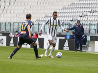 Alex Sandro of Juventus FC during the Serie A football match between Juventus FC and Genoa CFC at Allianz Stadium on April 11, 2021 in Turin...