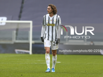 Adrien Rabiot of Juventus FC during the Serie A football match between Juventus FC and Genoa CFC at Allianz Stadium on April 11, 2021 in Tur...