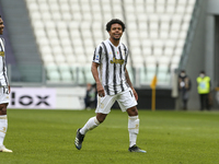 Weston McKennie of Juventus FC celebrates after scoring  a goal during the Serie A football match between Juventus FC and Genoa CFC at Allia...