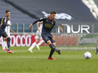 Miha Zajc of Genoa CFC during the Serie A football match between Juventus FC and Genoa CFC at Allianz Stadium on April 11, 2021 in Turin, It...