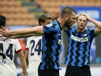 Stefan De Vrij of FC Internazionale shows his dejection during the Serie A match between FC Internazionale  and Cagliari Calcio at Stadio Gi...