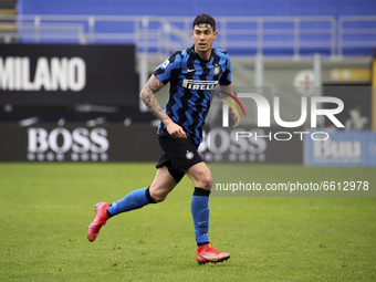Alessandro Bastioni of FC Internazionale in action during the Serie A match between FC Internazionale  and Cagliari Calcio at Stadio Giusepp...