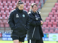 L-R Kim Stenning - Head Coach and Sadie Blakely - Manager of Chichester and Selsey Ladies FC during the pre-match warm-up  during The Vitali...