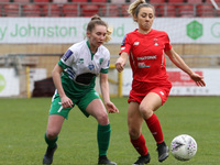 L-R Tash Wild of Chichester and Selsey Ladies FC and Sophie Lee of Leyton Orient Wome during The Vitality Women's FA Cup Third Round Proper...