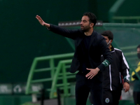 Sporting's head coach Ruben Amorim gestures during the Portuguese League football match between Sporting CP and FC Famalicao at Jose Alvalad...