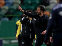 Sporting's head coach Ruben Amorim reacts during the Portuguese League football match between Sporting CP and FC Famalicao at Jose Alvalade...