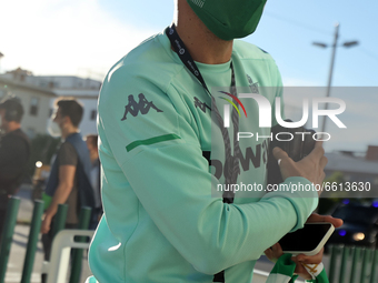 Joaquin of Real Betis Balompie arrives to the Stadium prior  the La Liga Santander match between Real Betis and Atletico de Madrid at Estadi...