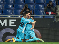 Miguel de la Fuente goal celebration during the match between RCD Espanyol and FC Fuenlabrada, corresponding to the week 32 of the Liga Smar...