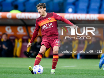 Gonzalo Villar of AS Roma during the Serie A match between AS Roma and Bologna FC at Stadio Olimpico, Rome, Italy on 11 April 2021. (