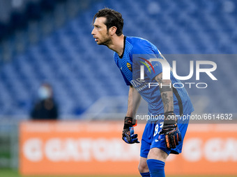 Antonio Mirante of AS Roma during the Serie A match between AS Roma and Bologna FC at Stadio Olimpico, Rome, Italy on 11 April 2021. (