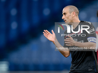 Rodrigo Palacio of Bologna FC gestures during the Serie A match between AS Roma and Bologna FC at Stadio Olimpico, Rome, Italy on 11 April 2...