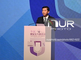 The Director of the Liaison Office of the Central People's Government in the HKSAR, Mr Luo Huining speaks during the opening ceremony of the...