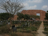 A view of the Covid-19 special public cemetery in Dhaka, Bangladesh on April 16, 2021. (