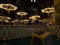 People visit Hagia Sophia Grand Mosque on April 16 2021. Measures taken within the scope of the coronavirus in Turkey, except for the touris...