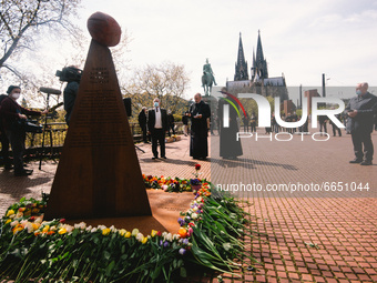 general view of monument of Armenian genocide in Cologne, Germany on April 24, 2021.  (