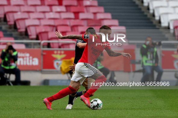 Everton of SL Benfica in action during the Portuguese League football match between SL Benfica and CD Santa Clara at the Luz stadium in Lisb...