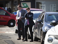 Scottish Conservative Leader Douglas Ross and Ruth Davidson takes to the streets to leaflet in areas around Firrhill on April 30, 2021 in Ed...