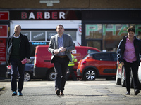 Scottish Conservative Leader Douglas Ross and Ruth Davidson takes to the streets to leaflet in areas around Firrhill on April 30, 2021 in Ed...