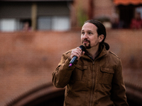Pablo Iglesias candidate for the presidency of the Community of Madrid and former Second Vice President of the Spanish government in the ele...